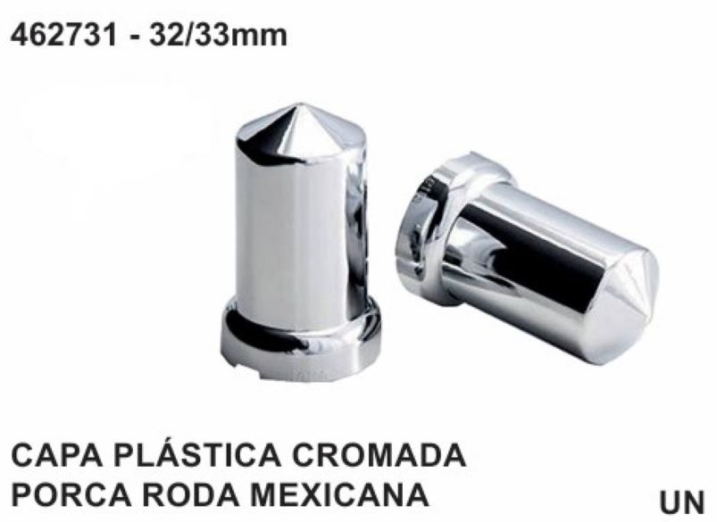  CAPA PLÁSTICA CROMADA  PORCA RODA MEXICANA