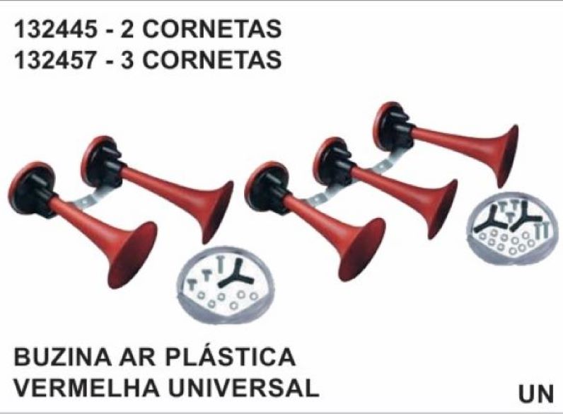 BUZINA AR PLÁSTICA VERMELHA
