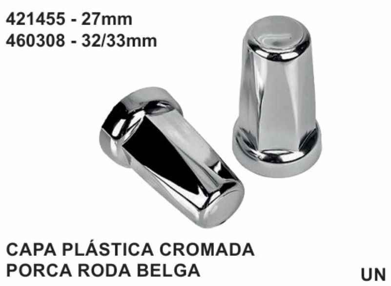 CAPA PLÁSTICA CROMADA  PORCA RODA BELGA
